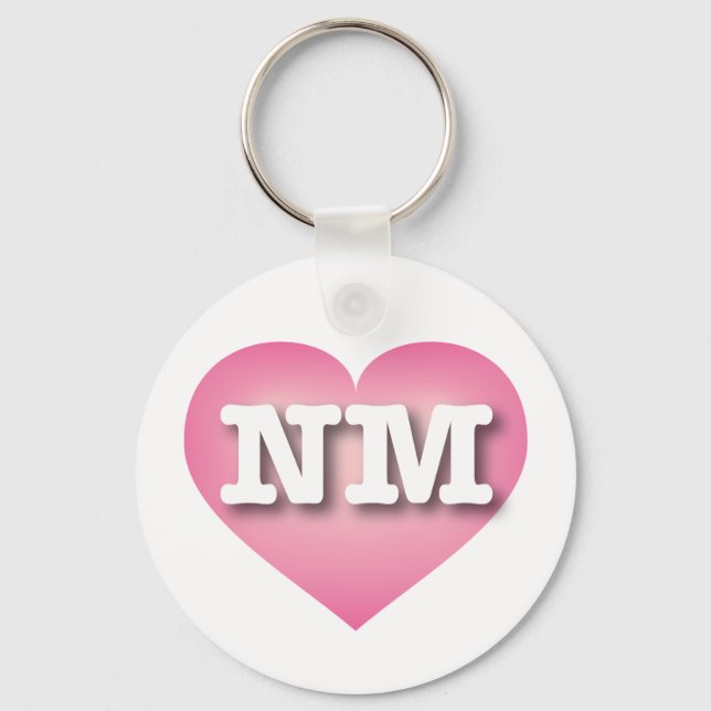 New Mexico Pink Fade Heart - I Liebe NM Schlüsselanhänger (Vorderseite)