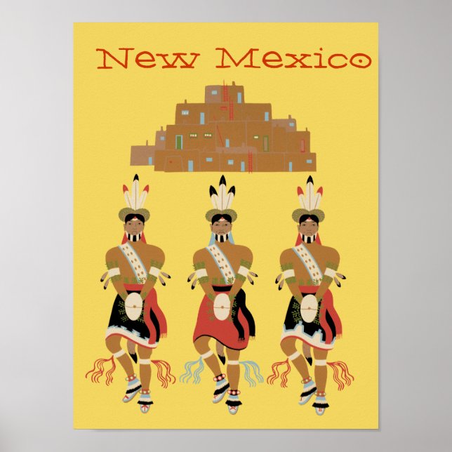 New Mexico Pueblo Turtle Dancers Poster (Vorne)