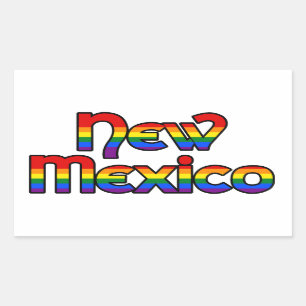 New Mexico Rainbow Text Stickers
