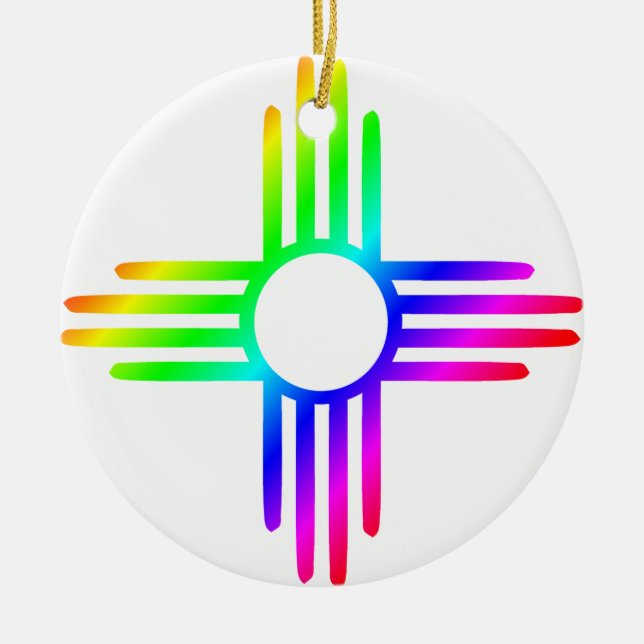 New Mexico Rainbow Zia Keramikornament (Vorne)