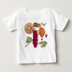 New Mexico Red Chile Pinõn Zia Hot Air Ballon Baby T-shirt