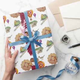 New Mexico Red Chile Pinõn Zia Hot Air Ballon Geschenkpapier