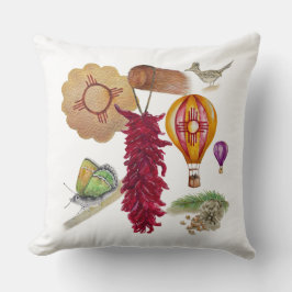 New Mexico Red Chile Pinõn Zia Hot Air Ballon Kissen