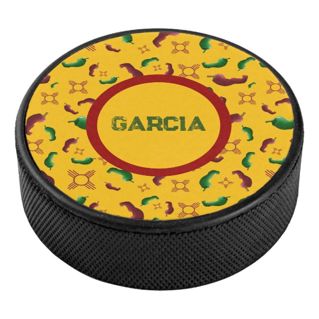 New Mexico Red & Green Chile Tamales Zia Nopales Eishockey Puck (3/4)