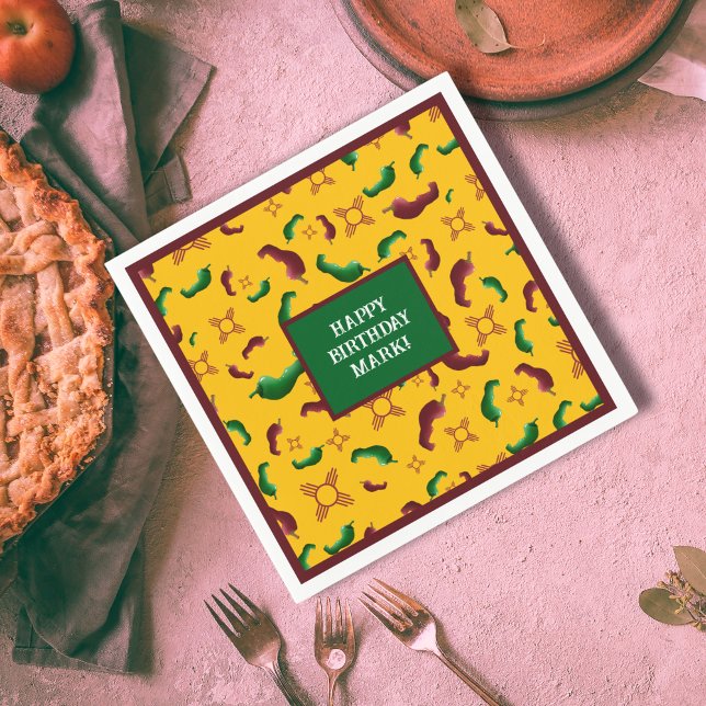 New Mexico Red & Green Chile Tamales Zia Nopales Serviette (Von Creator hochgeladen)