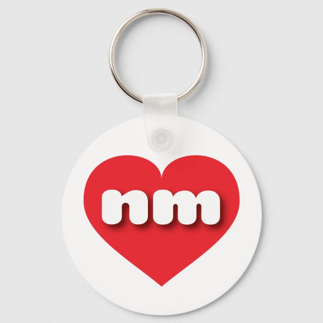 New Mexico Red heart - I Liebe nm Schlüsselanhänger (Vorderseite)