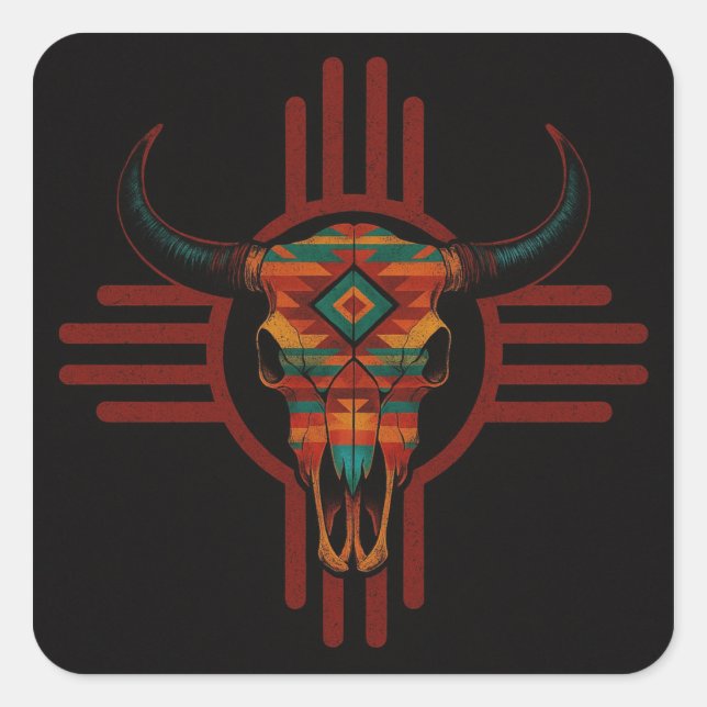 New Mexico Red  Quadratischer Aufkleber (Vorderseite)