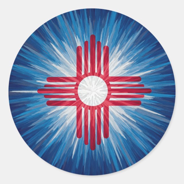 New Mexico Red White and Blue Runder Aufkleber (Vorderseite)