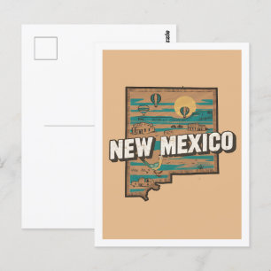 New Mexico Retro Travel Design Iconic US-Staaten Postkarte