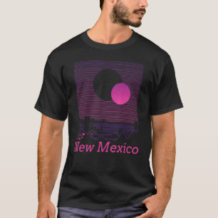 New Mexico Retro Vintag Mountain Grid 80er 90er Ja T-Shirt