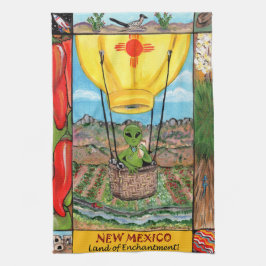 New Mexico Roswell Alien Funny Hot Air Ballon Zia Geschirrtuch
