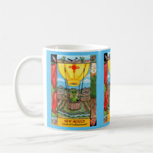 New Mexico Roswell Alien Funny Hot Air Ballon Zia Kaffeetasse