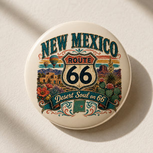 New Mexico Route 66 Desert Soul Roadtrip Stil Button