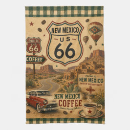 New Mexico Route 66 Enchanted Café Stil Geschirrtuch