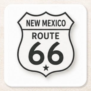 New Mexico Route 66 Retro White Shield Untersetzer