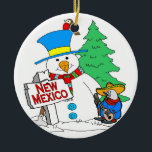 New Mexico Snowman Keramikornament<br><div class="desc">New Mexico Snowman</div>