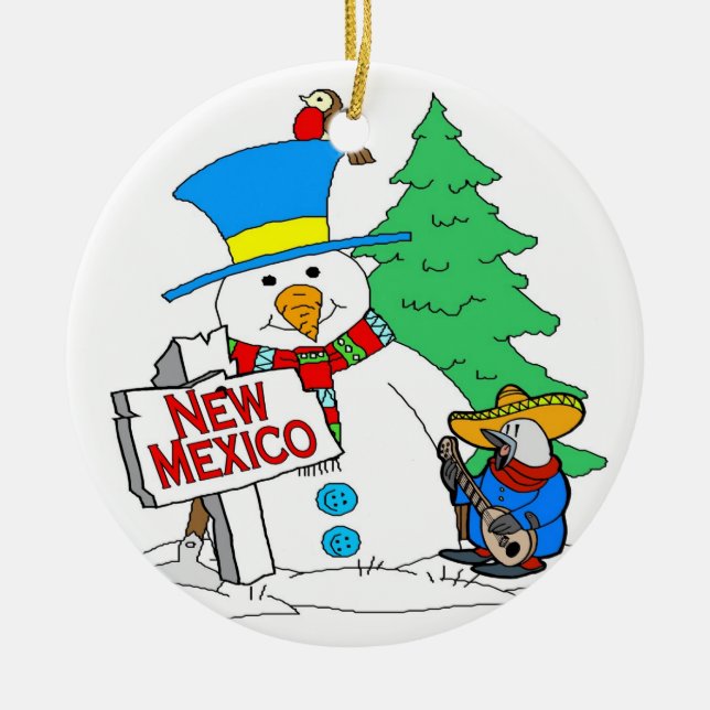 New Mexico Snowman Keramikornament (Vorne)