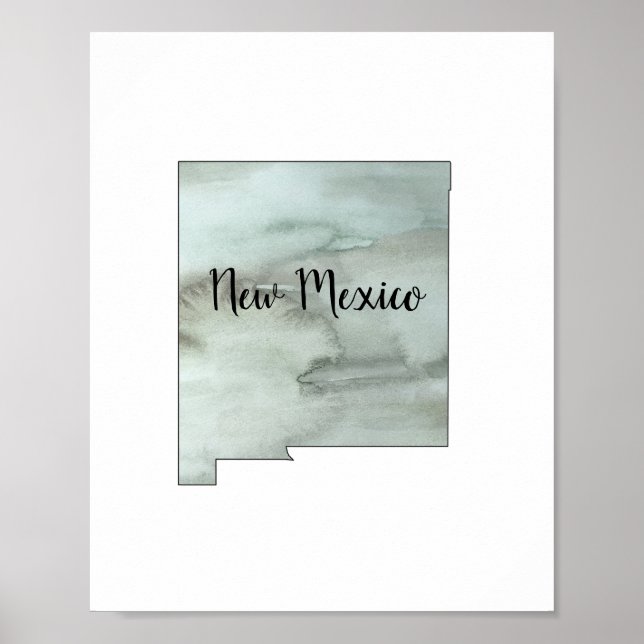 New Mexico Staat Illustration Poster (Vorne)