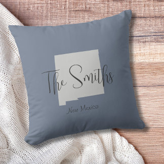 New Mexico Staat Kontur Family Name Throw Kissen