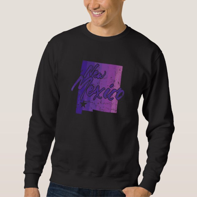New Mexico Staat Kontur Map USA Sweatshirt (Vorderseite)