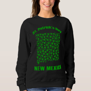 New Mexico Staat Map St. Patrick's Day Green Sweatshirt