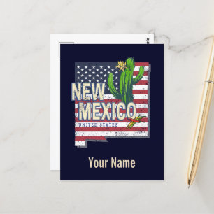 New Mexico Staat United Staaten Map Vintag USA Postkarte
