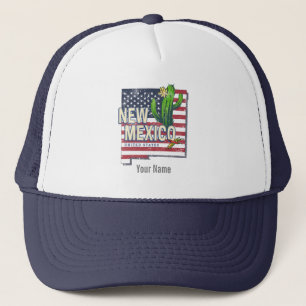 New Mexico Staat United Staaten Map Vintag USA Truckerkappe