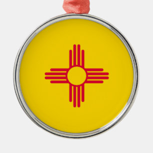 New Mexico Staatsflagge Design Silbernes Ornament