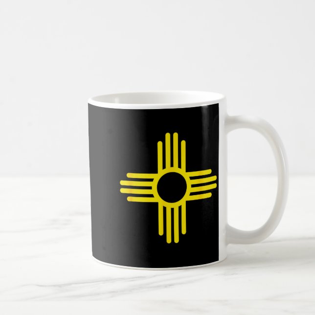 New Mexico State Flag Zia Symbol Flag  Kaffeetasse (Rechts)