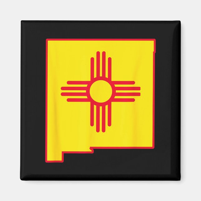 New Mexico State Flag Zia Symbol Flag New Mexico  Magnet (Vorne)