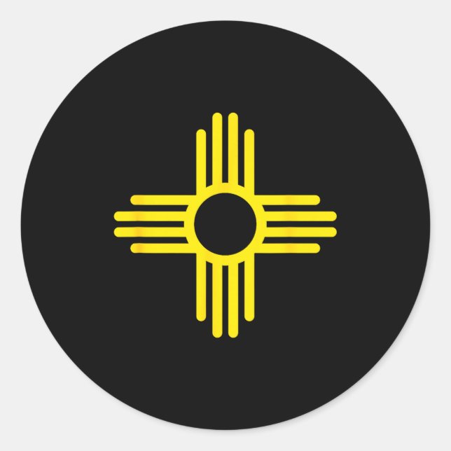 New Mexico State Flag Zia Symbol Flag  Runder Aufkleber (Vorderseite)
