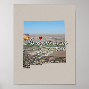 New Mexico State Photo insert and town name Poster