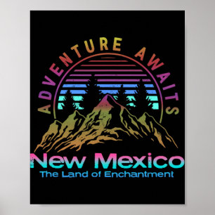 New Mexico State Retro Vintage Outdoor & Nm M Poster