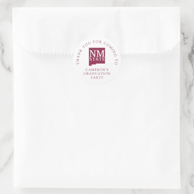 New Mexico State University Graduation Runder Aufkleber (Tasche)