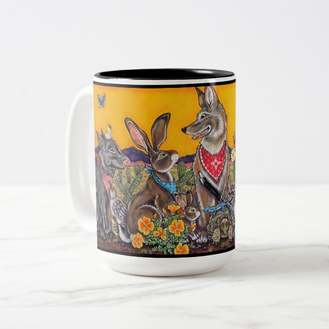 New Mexico Südwest Wildlife Colorful Fun Tasse (Vorderseite Links)