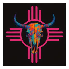 New Mexico Sun Totenkopf Pink Fotodruck