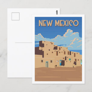 New Mexico USA Berühmter Reiseort Illustration Postkarte
