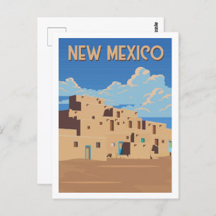 New Mexico USA Berühmtes Reiseziel Illustration Postkarte