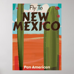 New Mexico, USA Vintage Reiseplakat. Poster