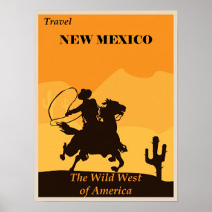 New Mexico Vintag Wild West Poster