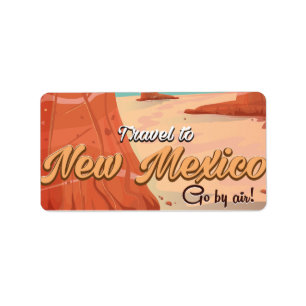 New Mexico Vintage Reiseplakat drucken Adressaufkleber