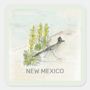 New Mexico Voice Blume Quadratischer Aufkleber