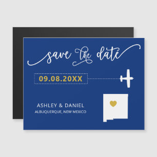 New Mexico Wedding Save the Date Card, Map Magneteinladung