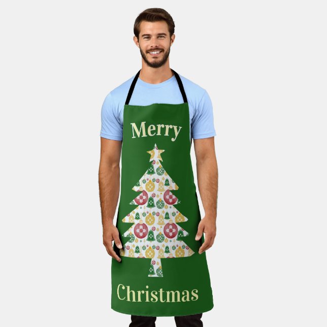 New Mexico Weihnachtsschmuck Zia Red Green Blue Schürze (Getragen)