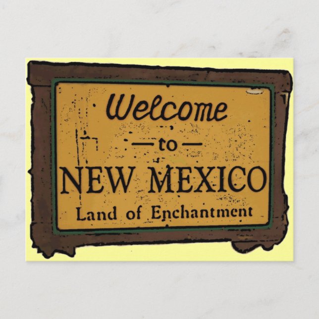 New Mexico willkommen Schild Andenken Ansichtskart Postkarte (Vorderseite)