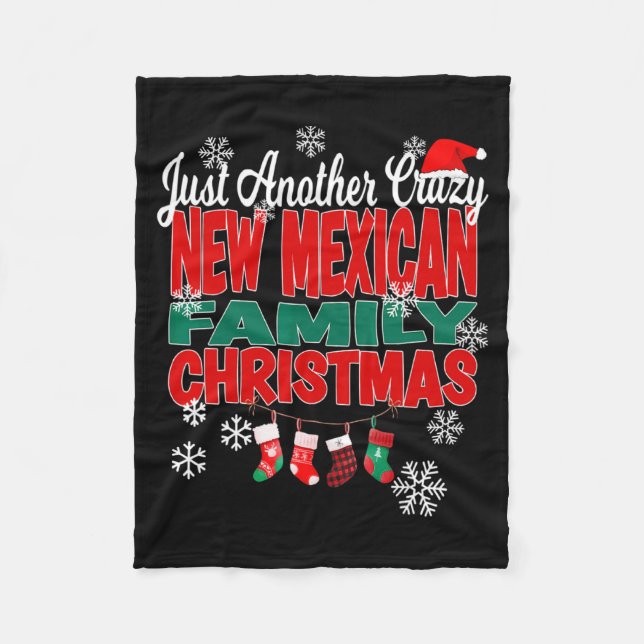 New Mexico Xmas Another Crazy New Mexican Family C Fleecedecke (Vorderseite)