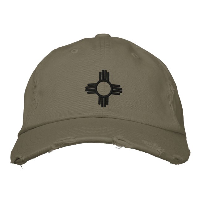 New Mexico Zia Bestickte Baseballkappe (Vorderseite)