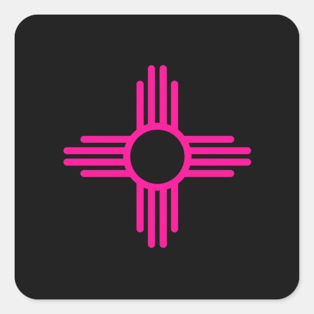 New Mexico Zia Sonne  Quadratischer Aufkleber (Vorderseite)
