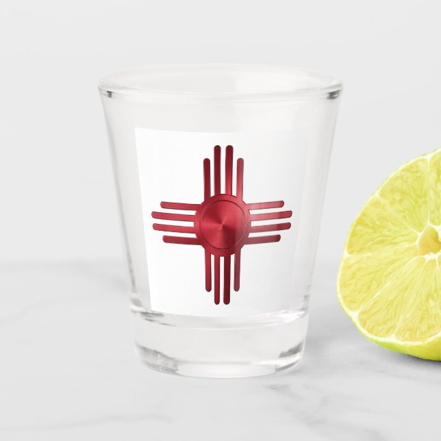 New Mexico Zia Sonne  Schnapsglas (Vorderseite)