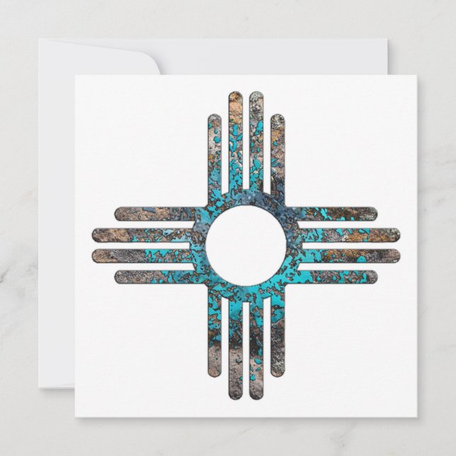 New Mexico Zia Sun Symbol Einladung (Vorderseite)